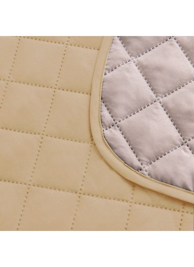 subrtex - Recliner Chair Covers Small Recliner Sofa Slipcovers Reversible Washable Recliner Chair Protector With Elastic Adjustable Strap (Small Khaki) - Image 1