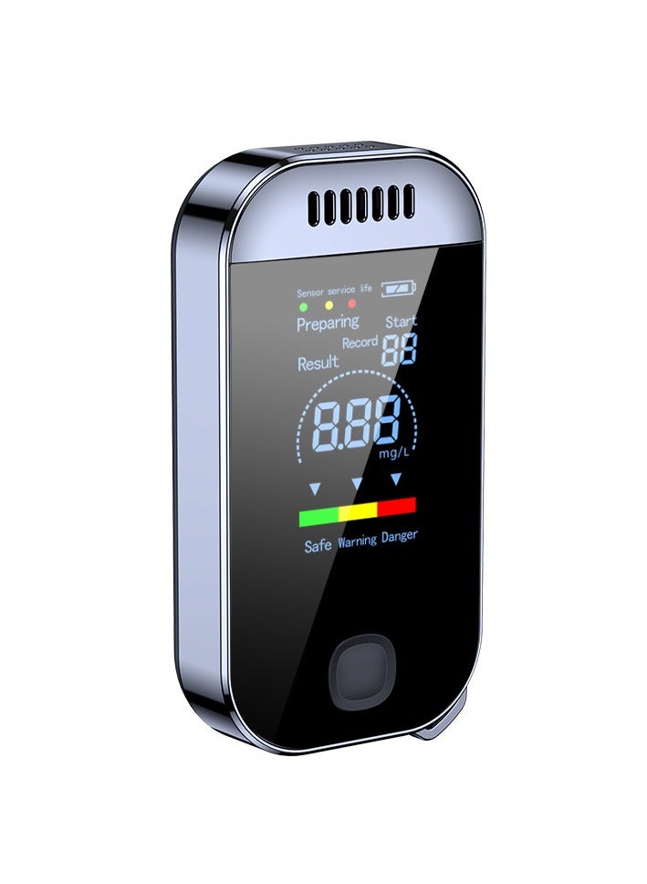 general USB Rechargeable Breath Breath Tester 0.000~0.199% BAC Portable Breathalyzer 50 Sets of Recording with Light and Color LCD Display (Black) - Image 1