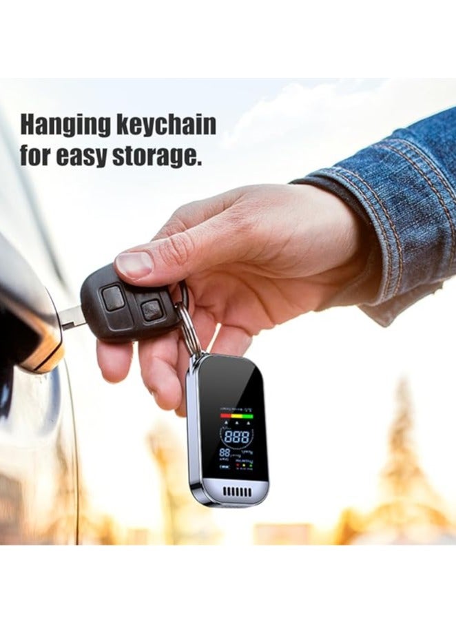 general USB Rechargeable Breath Breath Tester 0.000~0.199% BAC Portable Breathalyzer 50 Sets of Recording with Light and Color LCD Display (Black) - Image 2