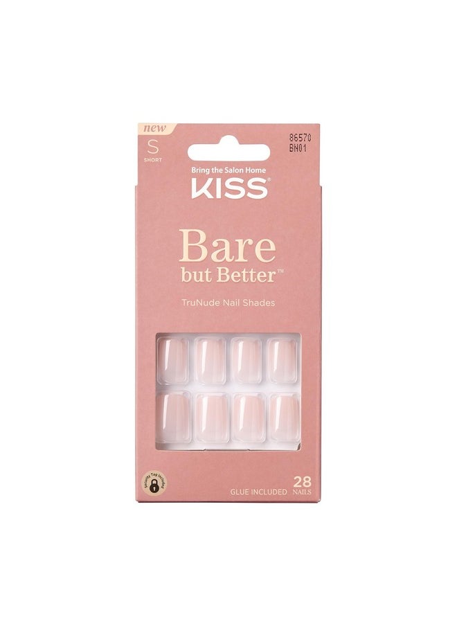 كيس - مجموعة مانيكير أظافر KISS Bare But Better TruNude ذات الألوان الطبيعية، 28 لونًا، مقاومة للتشقق والتلطخ، مثبتة بالغراء - Image 1