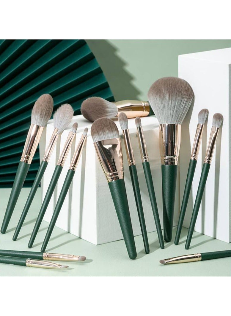 Professional 14pcs Makeup Brushes Hybrid Blush Concealer Eyeshadow Premium Synthetic Kabuki Foundation Blending Brush Includes Travel Cosmetic Bag - Image 3