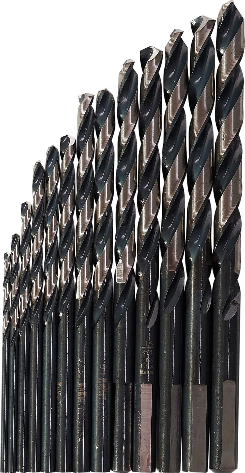 KnKut 13 Piece Jobber Length Drill Bit Set 1/16"-1/4" by 64ths - Image 2