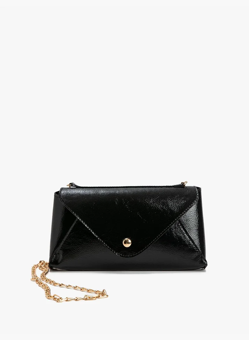 KOTON Faux Leather Zipper Detail Chain Strappy Cross Bag
