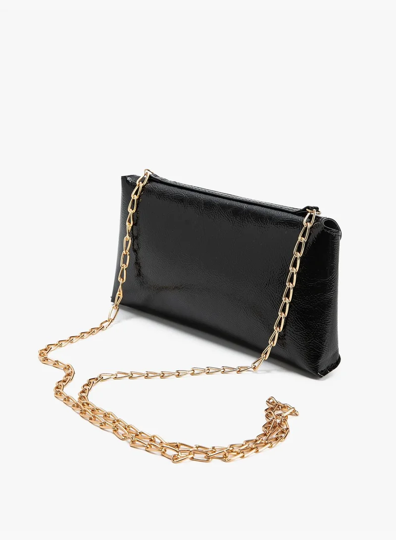 KOTON Faux Leather Zipper Detail Chain Strappy Cross Bag
