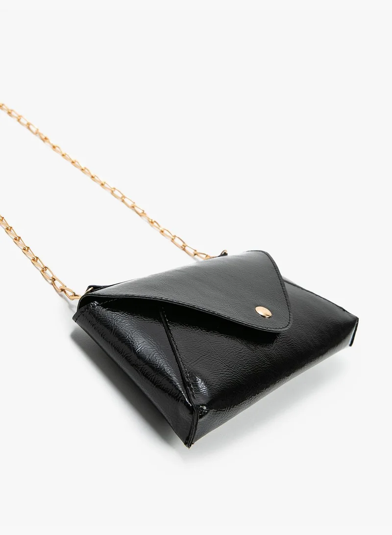 KOTON Faux Leather Zipper Detail Chain Strappy Cross Bag