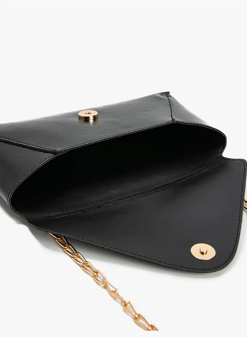 KOTON Faux Leather Zipper Detail Chain Strappy Cross Bag