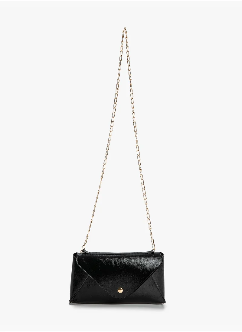 KOTON Faux Leather Zipper Detail Chain Strappy Cross Bag