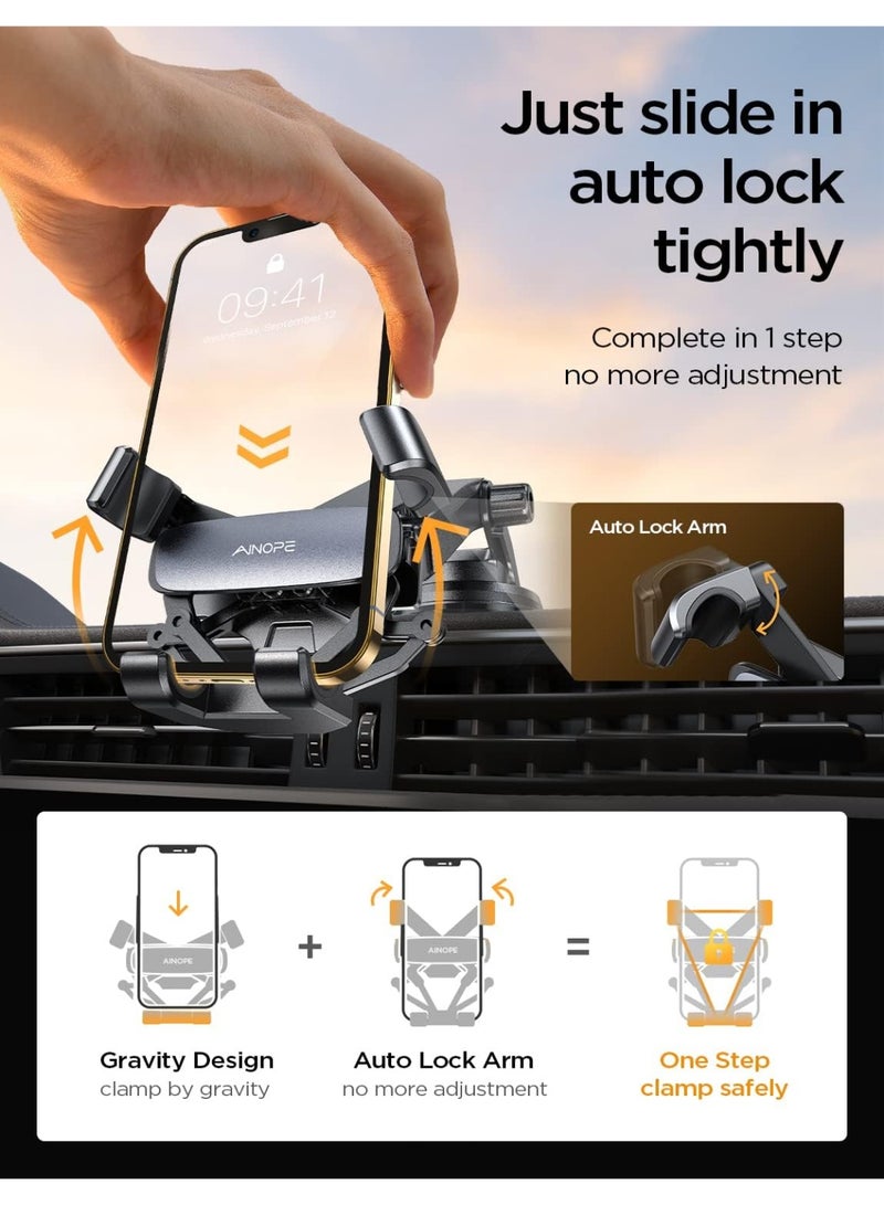Ainope Phone Mount for Car 3-1 Gravity Car Phone Holder Mount for Car Dashboard Windshield Air Vent Cell Phone Holder Car for iPhone 15 Pro Max 14 13 12 & All Phones - Image 3