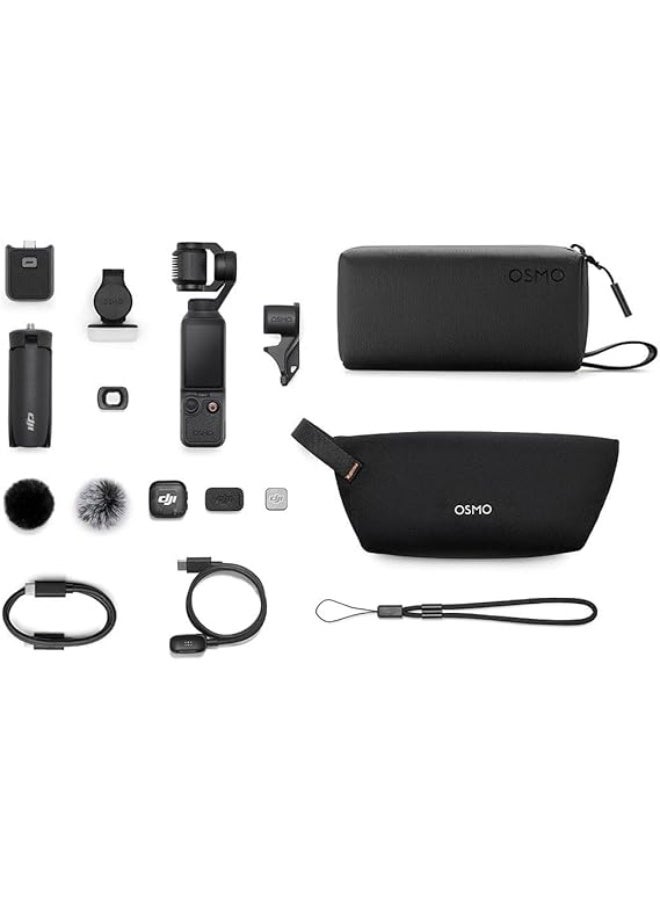 Dji World DJI Osmo Pocket 4 Creator Combo, Pocket Gimbal Vlog Camera, 1″ CMOS & 4K/240fps, 3-Axis, 2× Lossless Zoom, 107GB Built-in Storage, Mic 3 Transmitter, Osmo Mini Tripod, UAE Version, Official Warranty - Image 1