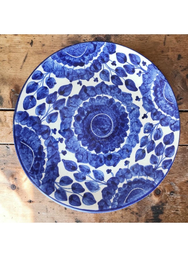 color zone pottery A hand-painted ceramic and porcelain plate, suitable for decoration and serving food. Microwave, dishwasher, and oven safe. Lightweight and scratch-resistant. 27 cm - Image 1