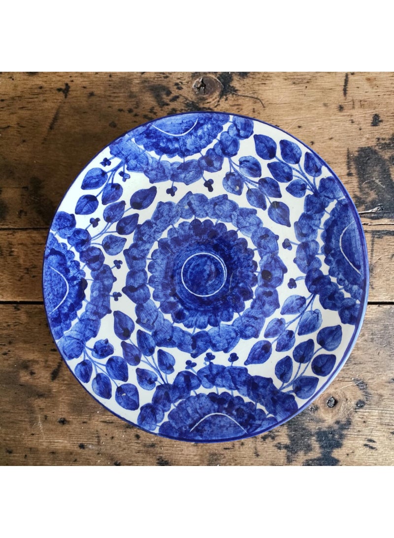 color zone pottery A hand-painted ceramic and porcelain plate, suitable for decoration and serving food. Microwave, dishwasher, and oven safe. Lightweight and scratch-resistant. 27 cm - Image 2