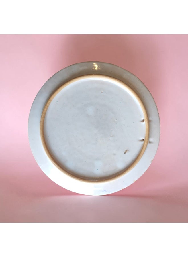color zone pottery A hand-painted ceramic and porcelain plate, suitable for decoration and serving food. Microwave, dishwasher, and oven safe. Lightweight and scratch-resistant. 27 cm - Image 3