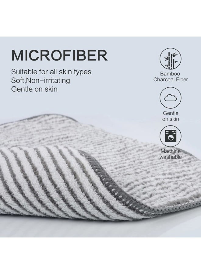 Sinland Microfiber Face Towels Ultra Soft Facial Washcloths Face Cloth for Bath 12Inch x 12Inch 6 Pack Stripe - Image 4