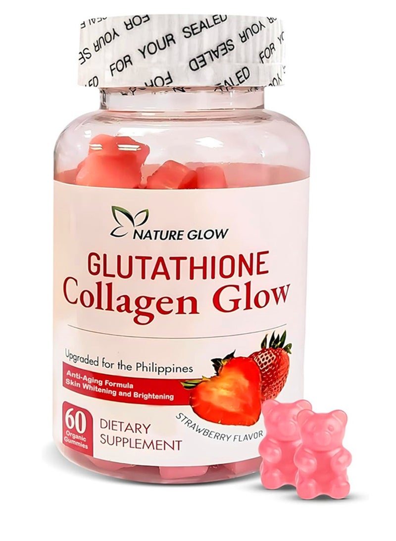 NATURE Collagen Glow Anti Aging Skin Whitening Vitamins Strawberry Flavor  - Image 1