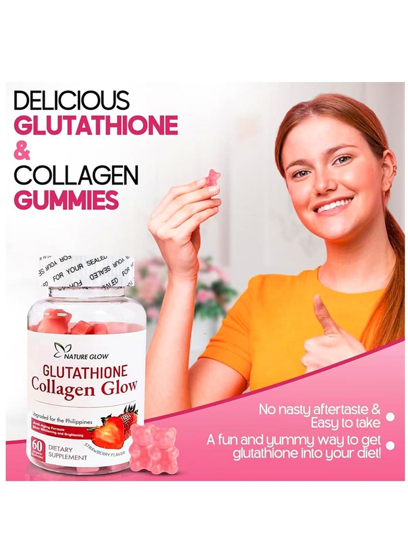 NATURE Collagen Glow Anti Aging Skin Whitening Vitamins Strawberry Flavor  - Image 4