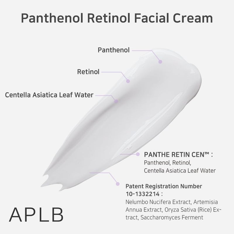 APLB Panthenol Retinol Facial Cream | PANTHE RETIN CENâ„¢ 31.4% 1.86 FL.OZ/Korean Skincare, Deep hydration, Elasticity care, Sensitive skin, Wrinkle care, Revitalize for gentle and improve skin texture - Image 4