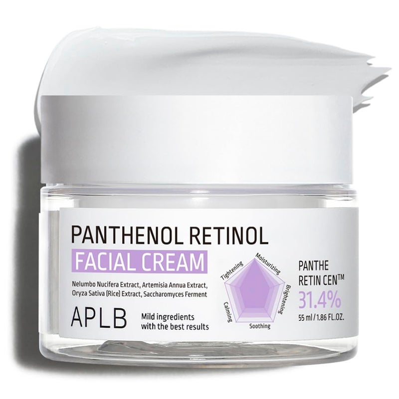 APLB Panthenol Retinol Facial Cream | PANTHE RETIN CENâ„¢ 31.4% 1.86 FL.OZ/Korean Skincare, Deep hydration, Elasticity care, Sensitive skin, Wrinkle care, Revitalize for gentle and improve skin texture - Image 1