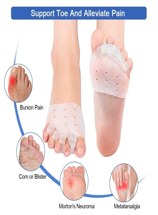 Cetaplast 2-in-1 Toe Separators & Metatarsal Pads for Bunion Gel Toe Straighteners for Yoga, Walking, Dancing | Day & Night Pain Relief | Toe Alignment Support for Unisex | 2 Pairs | White - Image 2