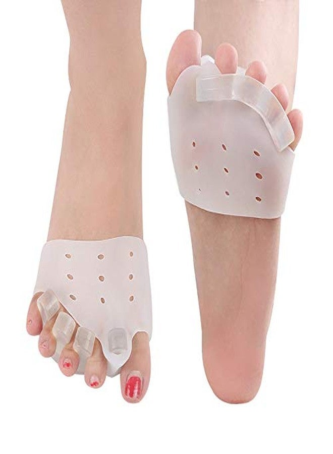 Cetaplast 2-in-1 Toe Separators & Metatarsal Pads for Bunion Gel Toe Straighteners for Yoga, Walking, Dancing | Day & Night Pain Relief | Toe Alignment Support for Unisex | 2 Pairs | White - Image 1