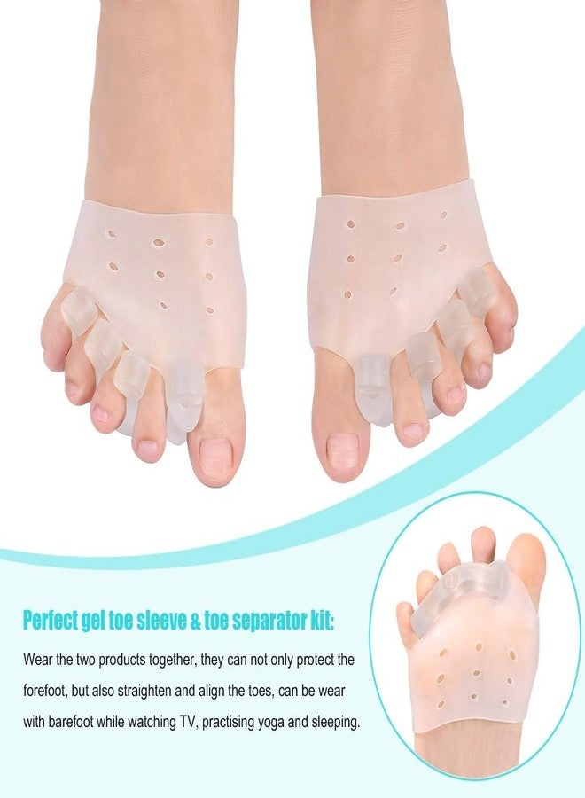 Cetaplast 2-in-1 Toe Separators & Metatarsal Pads for Bunion Gel Toe Straighteners for Yoga, Walking, Dancing | Day & Night Pain Relief | Toe Alignment Support for Unisex | 2 Pairs | White - Image 4