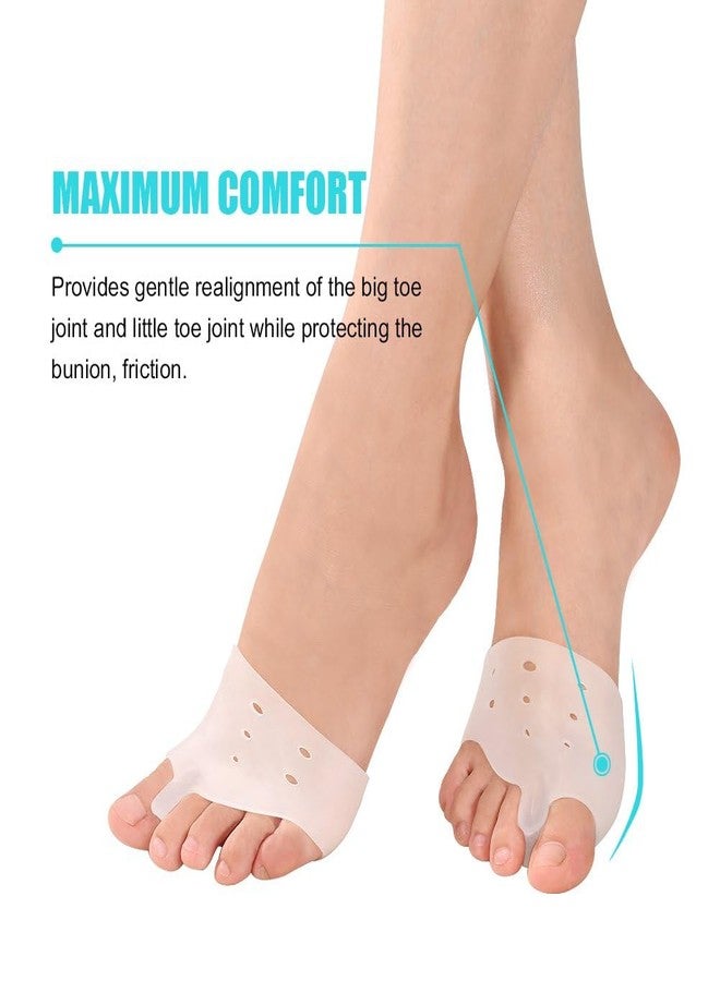Cetaplast 2-in-1 Toe Separators & Metatarsal Pads for Bunion Gel Toe Straighteners for Yoga, Walking, Dancing | Day & Night Pain Relief | Toe Alignment Support for Unisex | 2 Pairs | White - Image 5