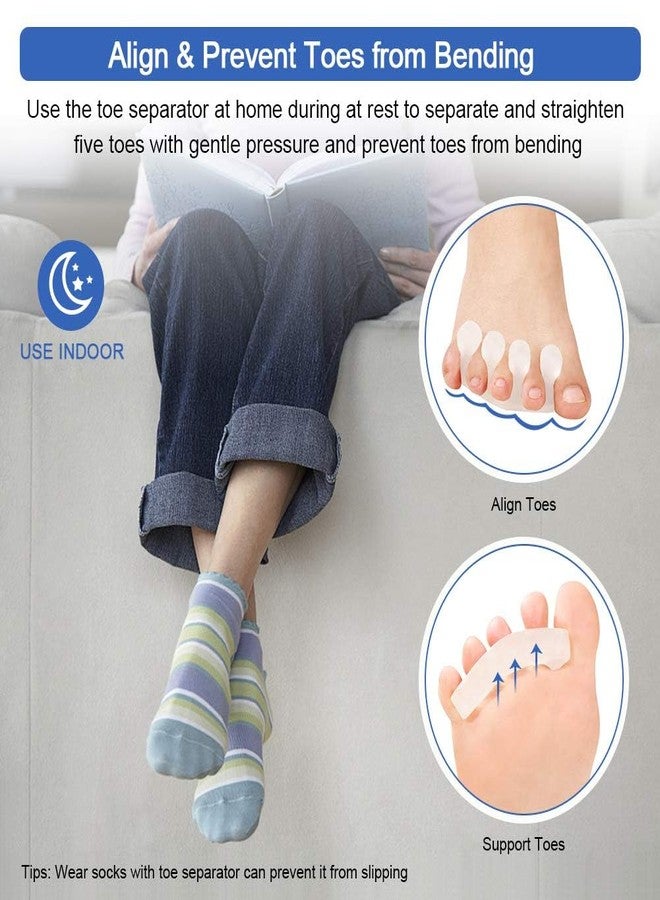 Cetaplast 2-in-1 Toe Separators & Metatarsal Pads for Bunion Gel Toe Straighteners for Yoga, Walking, Dancing | Day & Night Pain Relief | Toe Alignment Support for Unisex | 2 Pairs | White - Image 3