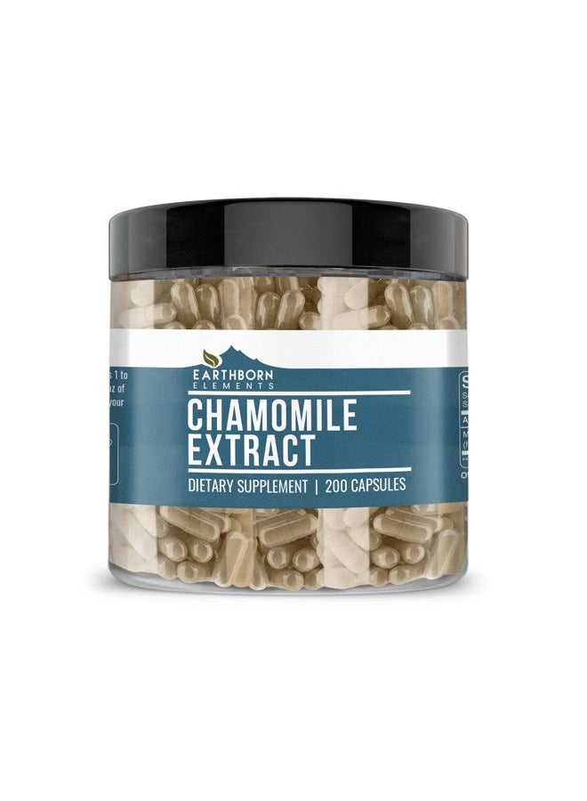 earthborn elements Chamomile Extract 200 Capsules, Pure & Undiluted, No Additives - Image 1
