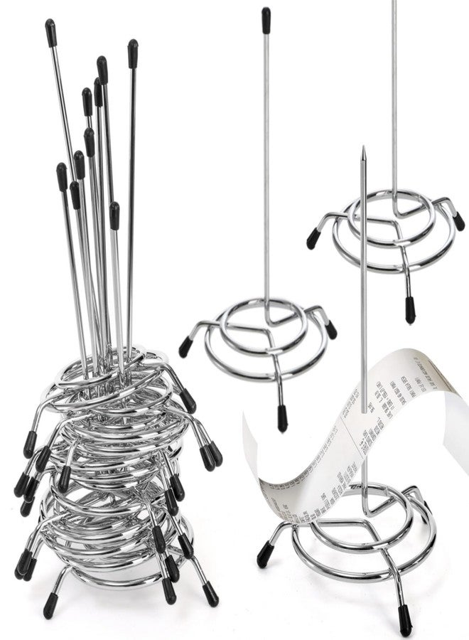 AVLA 10 Pack Check Spindle, Paper Receipt Holder Spike, Stainless Steel Restaurant Ticket Stabber, Desk Straight Rod Bill Fork, Memo Holder Spike for Office Kitchen, 6.5 Inch - Image 1