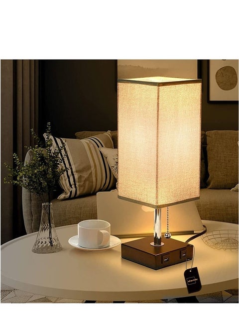 Usb Charging Cloth Cover Table Lamp