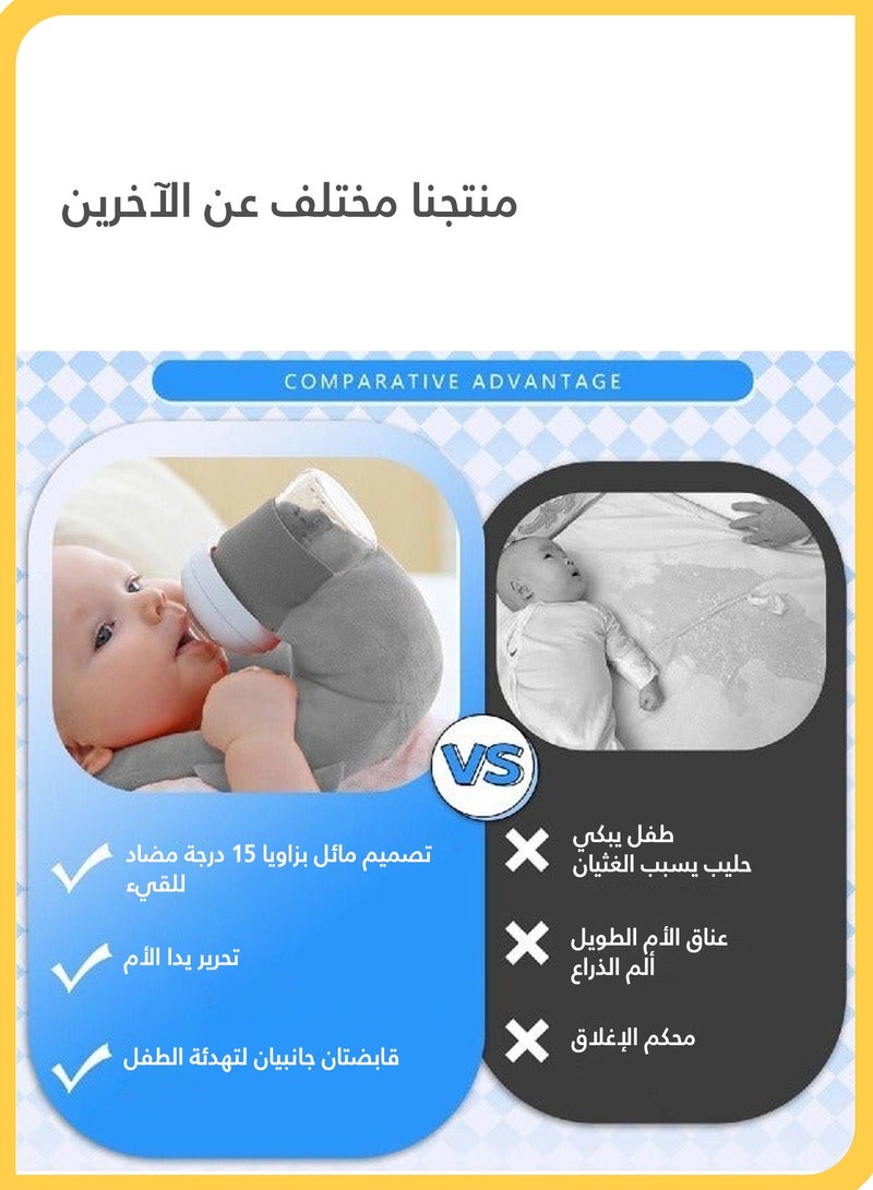 She&Little Baby Bottle Holder, Adjustable Baby Support Bottle Holder, Hands-Free Bottle Feeding Holder, Secure Bottle to Prevent Falling, Suitable for Home, Travel, Stroller, Car and Nighttime Baby Feeding (Gray) - Image 4