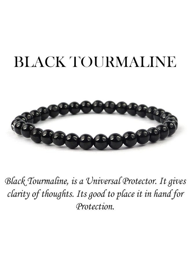Reiki Crystal Products Certified Black Tourmaline Bracelet Reiki Healing Crystal Stone 6 Mm Bracelet, Charged By Reiki Grandmaster & Vastu Expert - Unisex Adult - Image 4