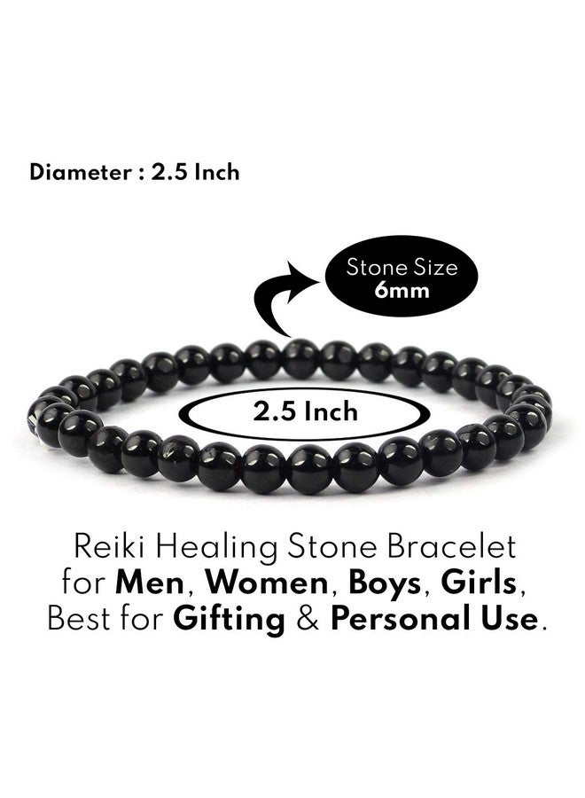Reiki Crystal Products Certified Black Tourmaline Bracelet Reiki Healing Crystal Stone 6 Mm Bracelet, Charged By Reiki Grandmaster & Vastu Expert - Unisex Adult - Image 3