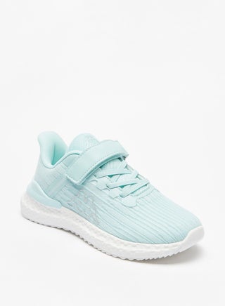 Girls Textured Sports Shoes with Hook and Loop Closure