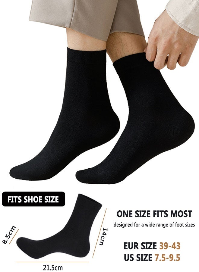 HOOTO 5 Pairs of unisex Breathable and Comfortable 100% Cotton mid-calf socks,  Regular Fit and Regular Thickness, 5 Pairs in Each Pack, Perfect for Daily Wear, Business and Casual Occasions（black） ﻿ - Image 3