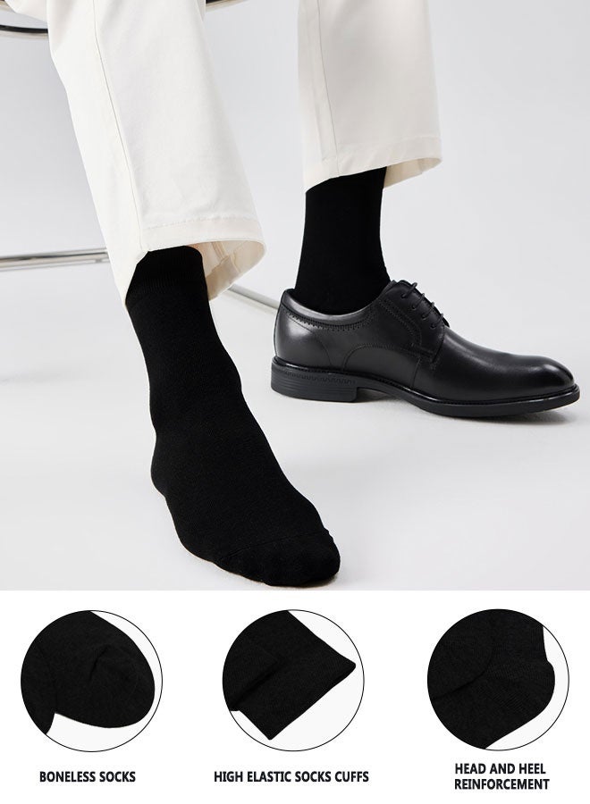 HOOTO 5 Pairs of unisex Breathable and Comfortable 100% Cotton mid-calf socks,  Regular Fit and Regular Thickness, 5 Pairs in Each Pack, Perfect for Daily Wear, Business and Casual Occasions（black） ﻿ - Image 4