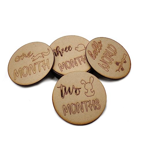 Haoser Baby Milestones, Discs, Baby Milestone Wooden Markers, Newborn Photo Prop, Baby Milestone Blocks, Baby Milestone Cards, Gift, 13 Count - Image 2
