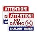 TR T&R No Diving Sign Shallow Water - 2 Pack - 10"x7" .040 Rust Free Heavy Aluminum, Reflective, Waterproof, Weatherproof - Image 2
