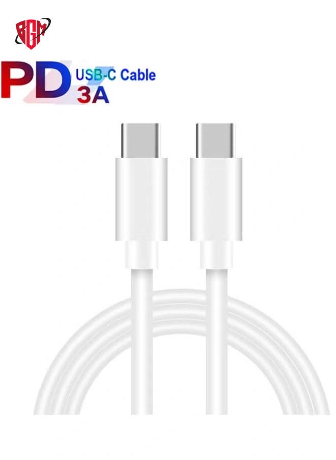 PD 35W Dual USB-C / Type-C Ports Charger with 2m Type-C to Type-C Data Cable, UK Plug