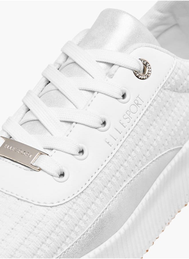 ELLE - Women's Textured Sneakers with Chunky Sole and Lace-Up Closure - Image 1