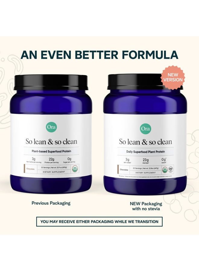 Ora Organic Vegan Protein Powder - 23g Plant Protein for Women and Men - Chocolate Flavor 20 Servings, Bloat-Free, Gluten Free, Non-GMO, No Artificial Sweeteners  - Image 5