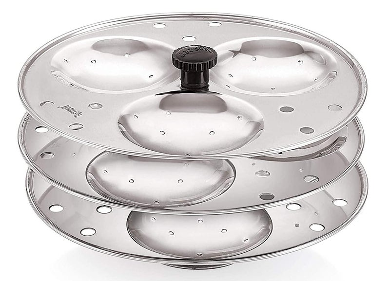 Dynore Stainless Steel Idli Stand Idli Maker 3 x 3 Plates 9 Idli - Image 1