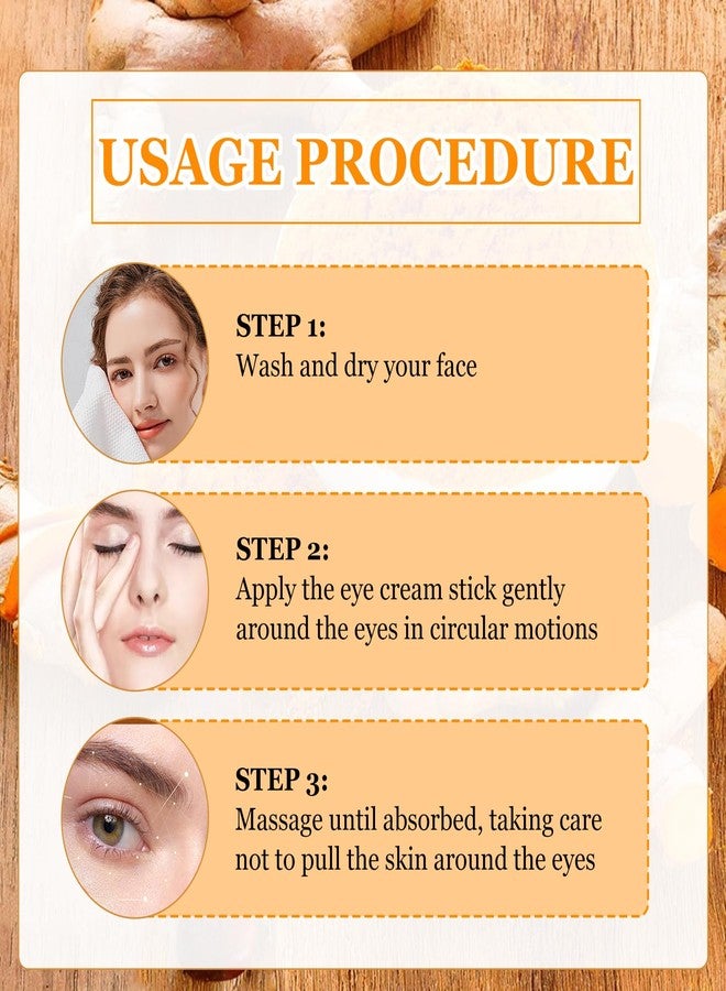 Tbexem 2PCS Turmeric Retinol Eye Stick,Lumibalm for Under Eyes Bags,Eye Balm Stick Wrinkles,Hydrating for Dark Circle,For Puffiness and Bags Reduces Fine Lines - Image 3