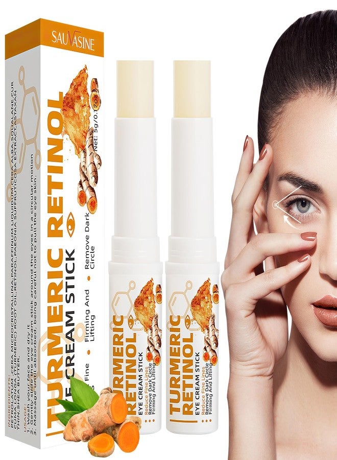Tbexem 2PCS Turmeric Retinol Eye Stick,Lumibalm for Under Eyes Bags,Eye Balm Stick Wrinkles,Hydrating for Dark Circle,For Puffiness and Bags Reduces Fine Lines - Image 1