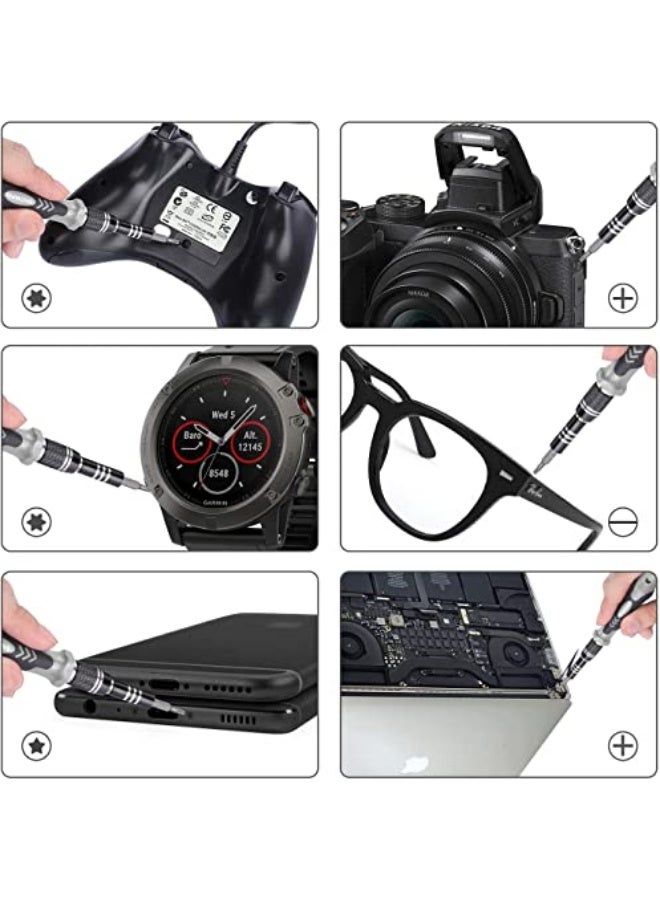 مجموعة مفكات دقيقة 115 في 1، مفكات مغناطيسية ومفكات كهربائية مع حقيبة متنقلة لإصلاح أجهزة الكمبيوتر والهواتف الذكية وأجهزة الكمبيوتر الشخصية وأجهزة آيفون والتابلت، باللون الأسود. - Image 2