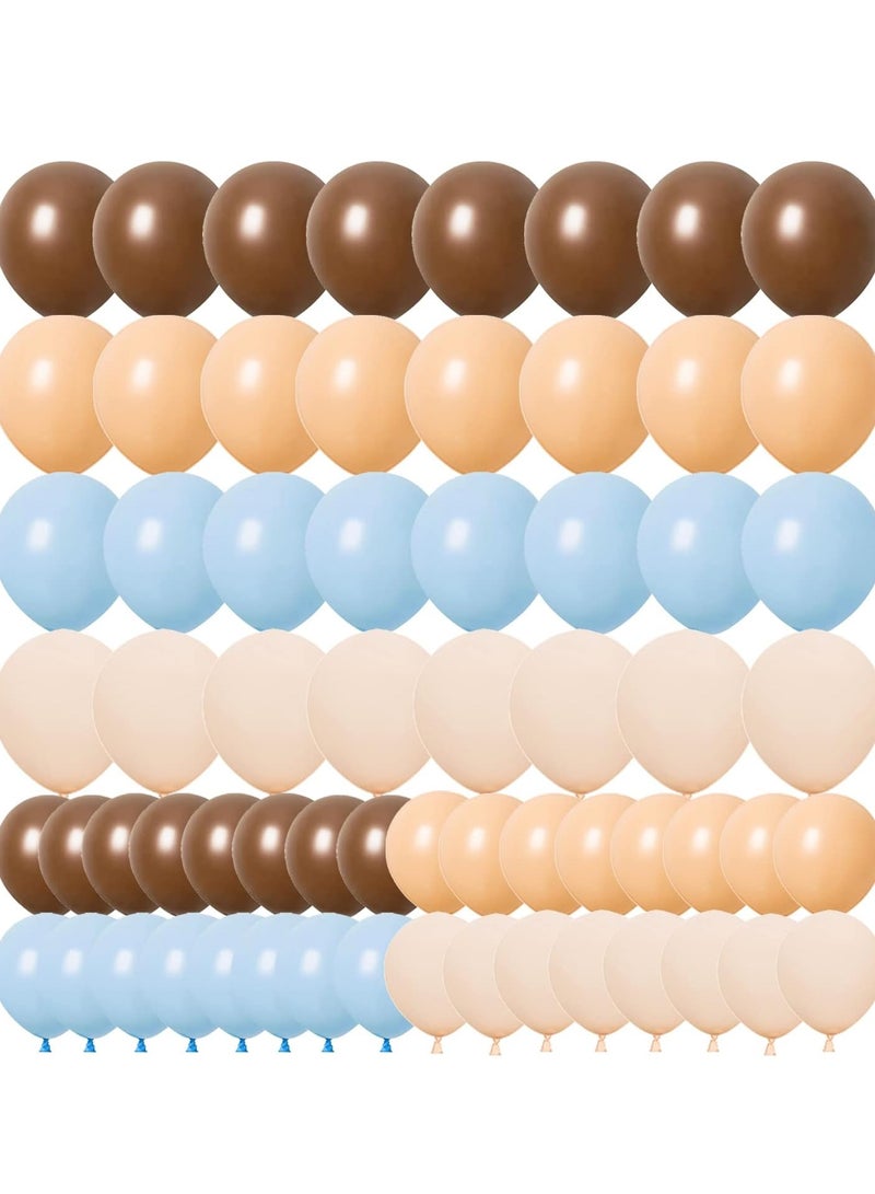 64 الأزرق ، البني ، البيج ، الأبيض ، كريم اللون ، المشمش الأحمر البالونات اللثي ، تنطبق على الأولاد الرضع دش ، 1 عيد ميلاد الحزب ، عرس الديكور - Image 1
