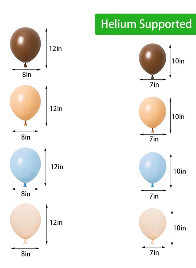64 الأزرق ، البني ، البيج ، الأبيض ، كريم اللون ، المشمش الأحمر البالونات اللثي ، تنطبق على الأولاد الرضع دش ، 1 عيد ميلاد الحزب ، عرس الديكور - Image 3