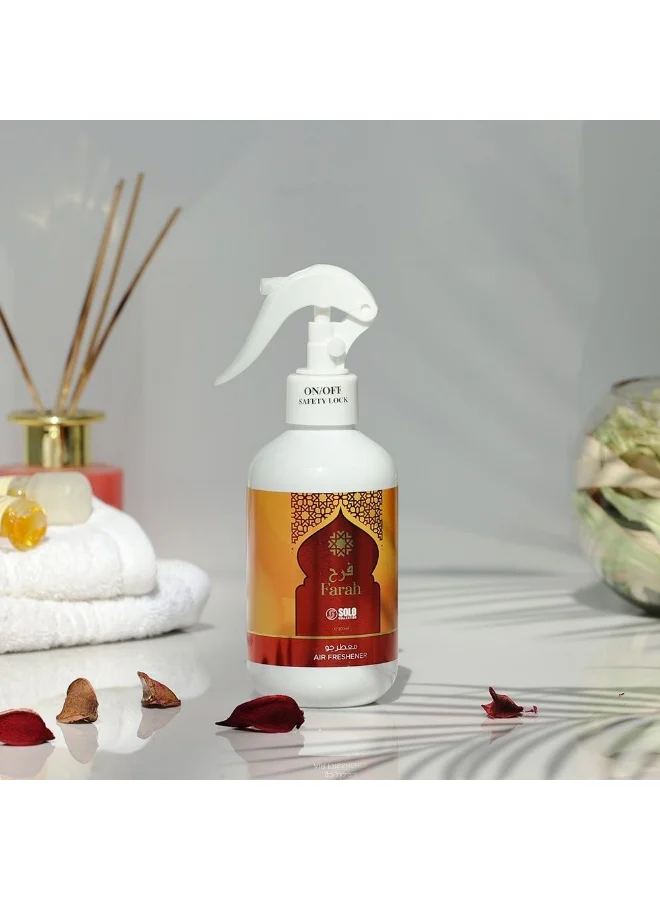 DANUBE HOME Solo Room Spray Farah Refreshing Long Lasting Aroma Perfect For Home Office Any Space Creates A Calming And Inviting Ambiance -300ml
