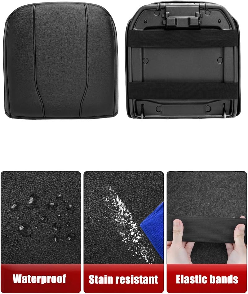 KBH Center Console Cushion Cover for GMC Sierra/Chevy Silverado 2019-2025, Tahoe/Suburban/Yukon 2021-2025, Black - Image 5