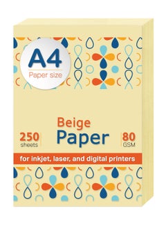 Generic 250 sheets of A4 beige 80gsm for laser and digital inkjet printers  - Image 1