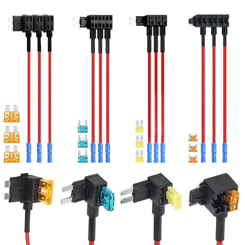 BFXM 12 Pack 4 Types 12V Car Add-a-Circuit Fuse Tap Adapter,Standard Mini Micro2 and Low Profile Fuse Taps for Cars Trucks Boats - Image 1